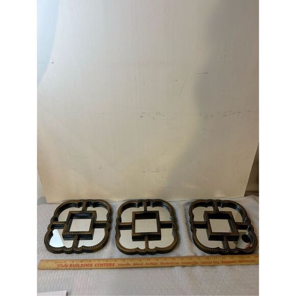 3 piece wall hanging decorative Mirror set 8"x8" - Picture 1 of 6